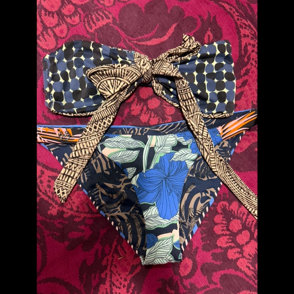 Maaji Reversible Floral Tribal Print Bikini Set - Picture 2 of 3